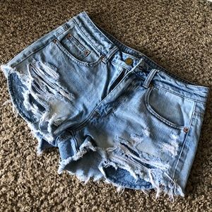 High Rise Denim Shorts